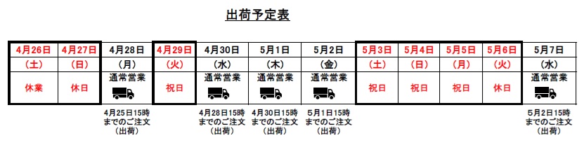 202505_GW出荷予定表